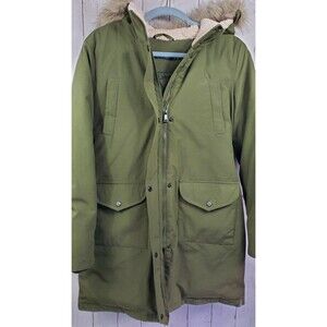 Lauren Ralph Lauren Women's Puffer Parka Jacket Size Medium Down Feathers Green